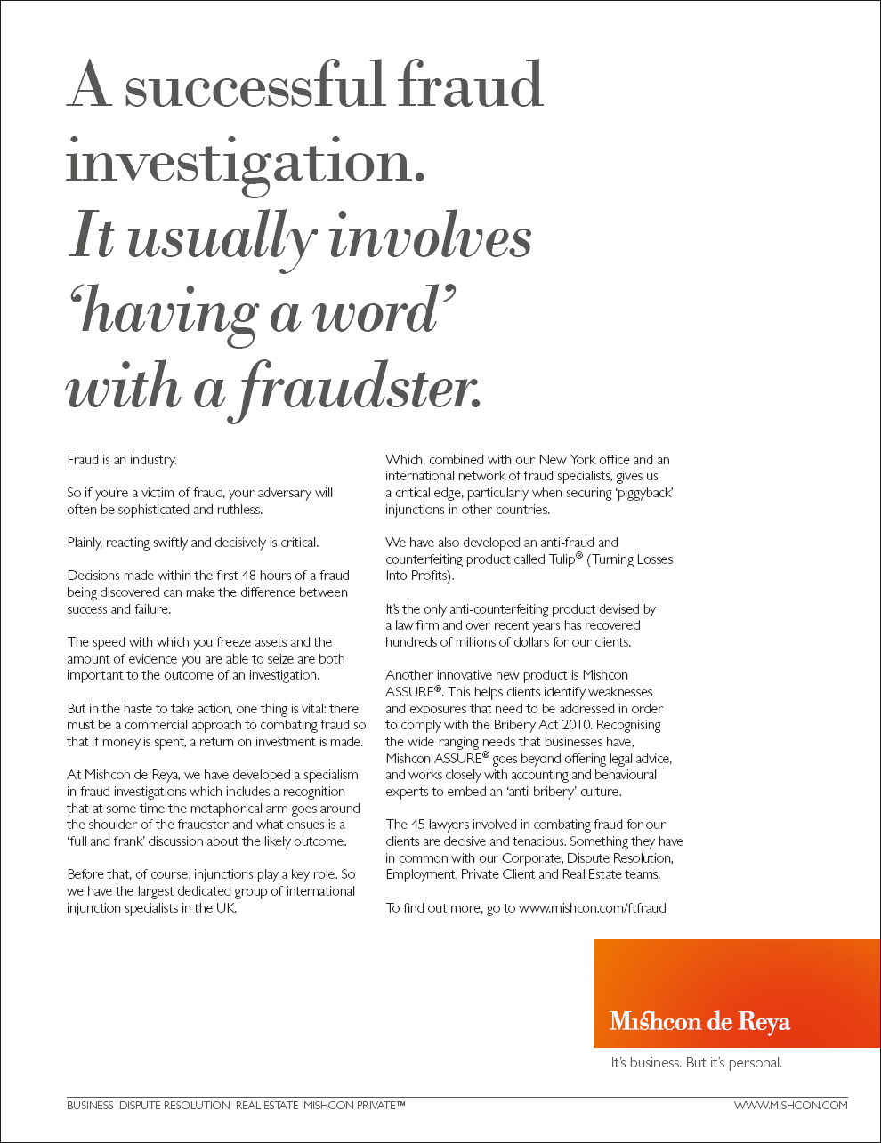 A successful fraud investigation