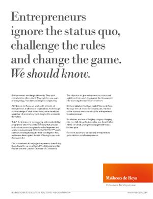 Entrepreneurs ignore the status quo, challenge the rules and change the game