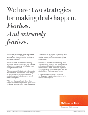 We have two strategies for making deals happen