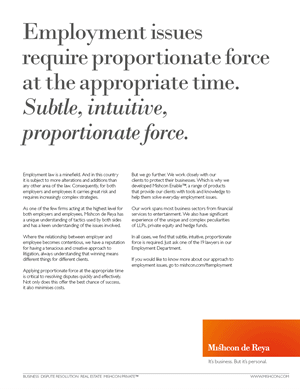 Employment issues require proportionate force
