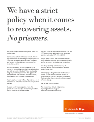 We have a strict policy when it comes to recovering assets