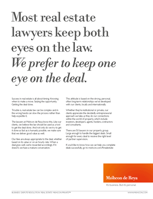 Most real estate lawyers keep both eyes on the law