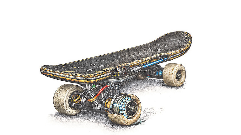 skateboard art on a white background
