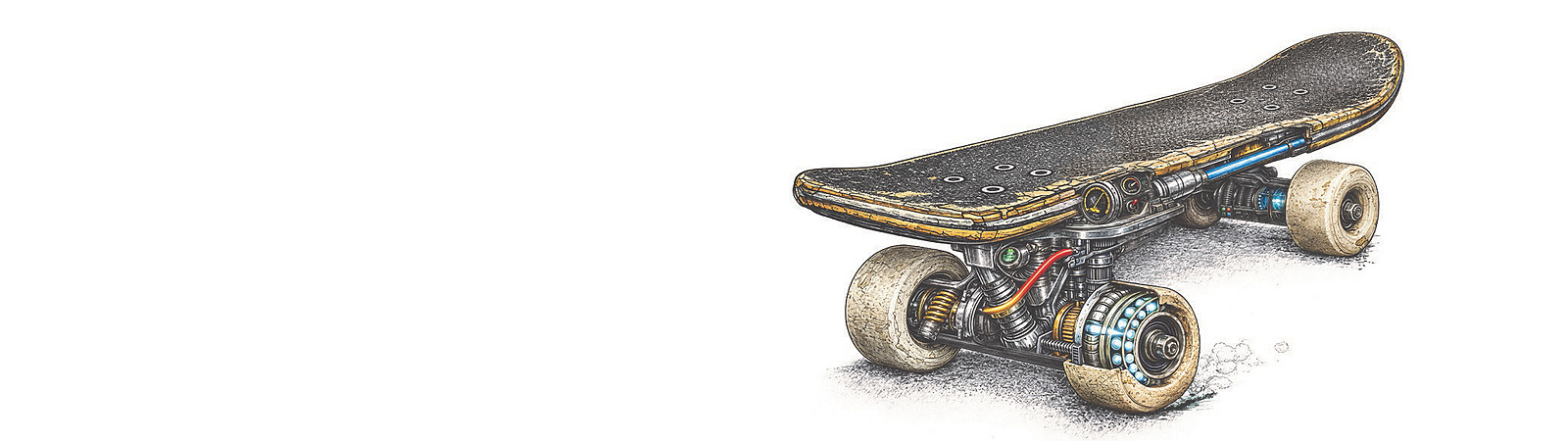 skateboard art on a white background