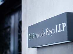 Mishcon de Reya building entrance with logo