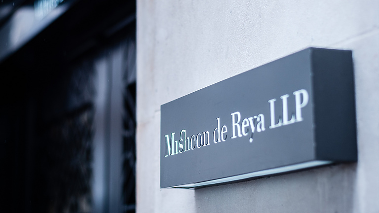 Mishcon de Reya building entrance with logo