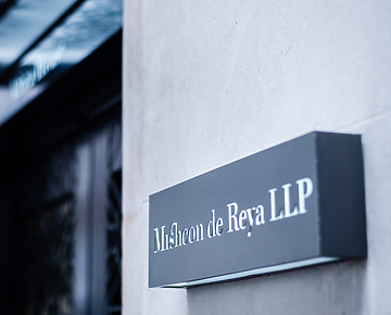 Mishcon de Reya building entrance with logo