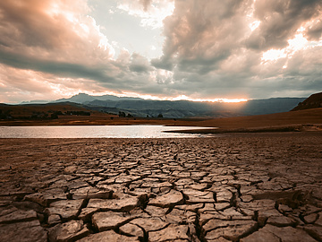 Broken mud depicting drought