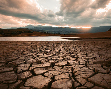 Broken mud depicting drought