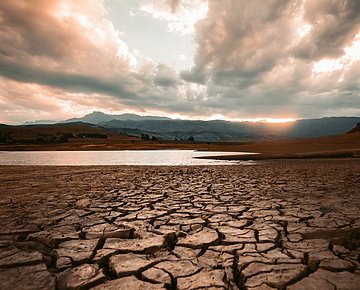 Broken mud depicting drought