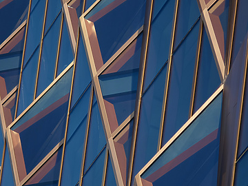 geometric blue building