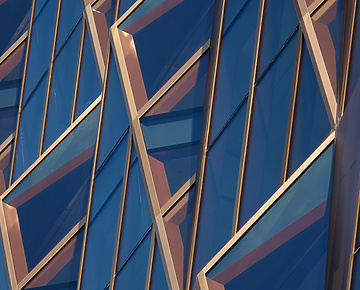 geometric blue building