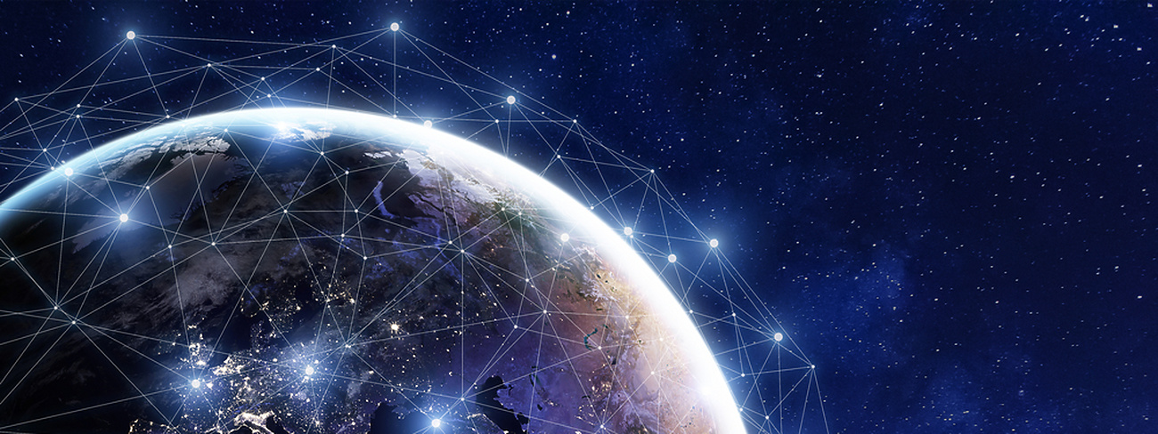 globe with networking lines