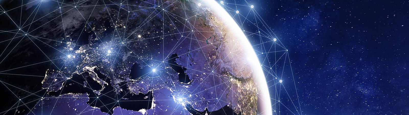 globe with networking lines