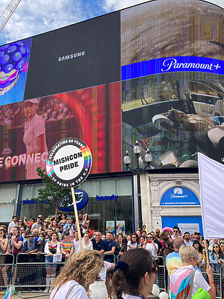 Mishcon pride march sign
