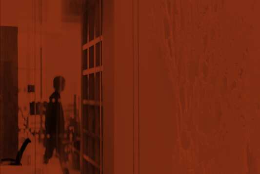 Person walking in an office