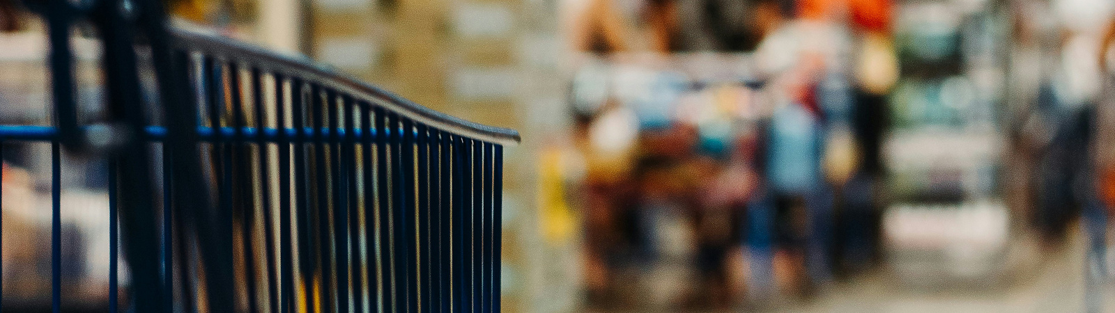 supermarket cart on aisle