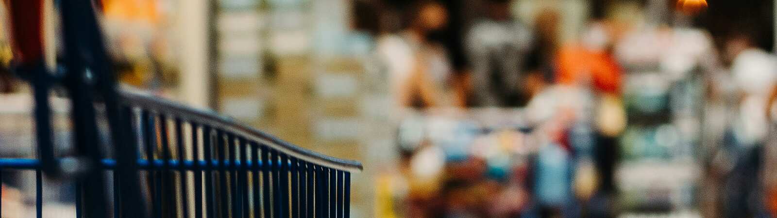 supermarket cart on aisle