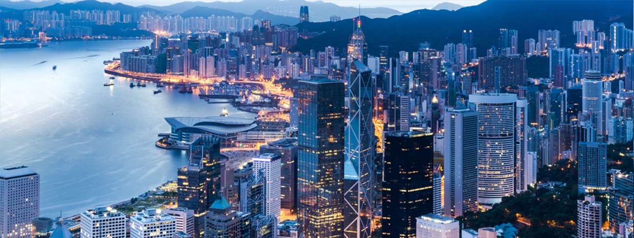 view of Hong Kong at night