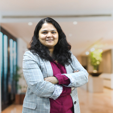 a person with her arms crossed