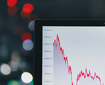 a computer screen with a red line on it