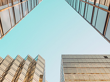 Orange tinted city buildings