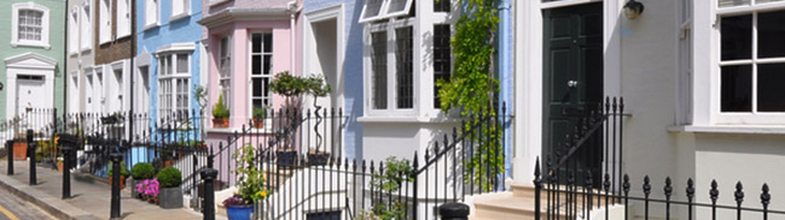 A row of houses in London
