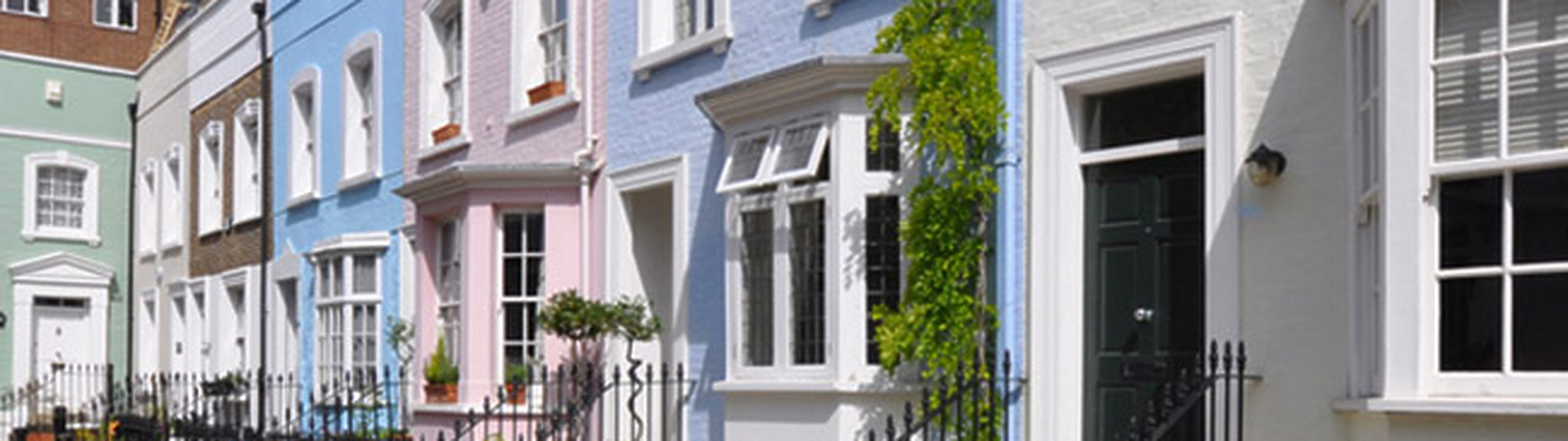 A row of houses in London