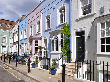 A row of houses in London