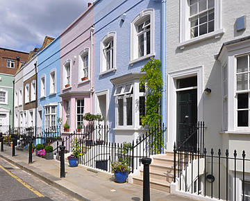 A row of houses in London