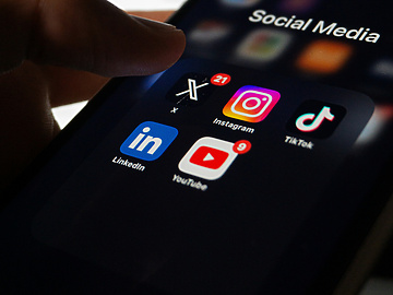 A phone with social media apps