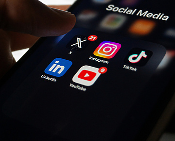 A phone with social media apps