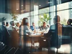 a group of people sitting at a table