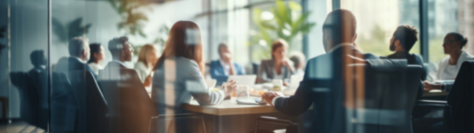 a group of people sitting at a table