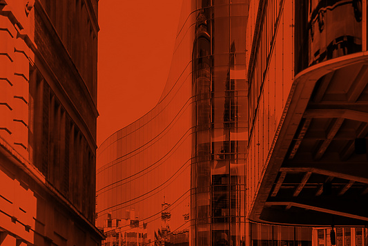 a tall glass building