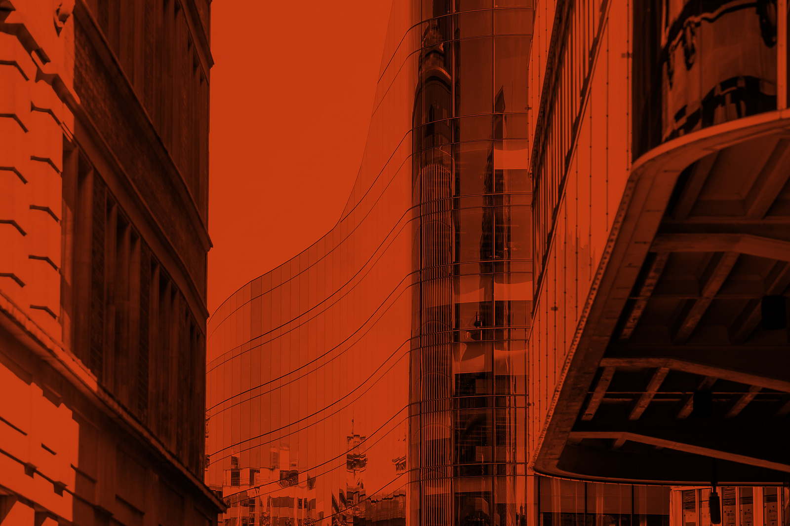 a tall glass building