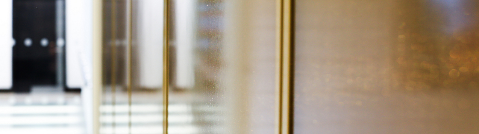 a close up of a glass door