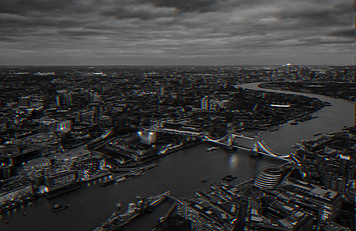 black and white view of the thames and tower bridge
