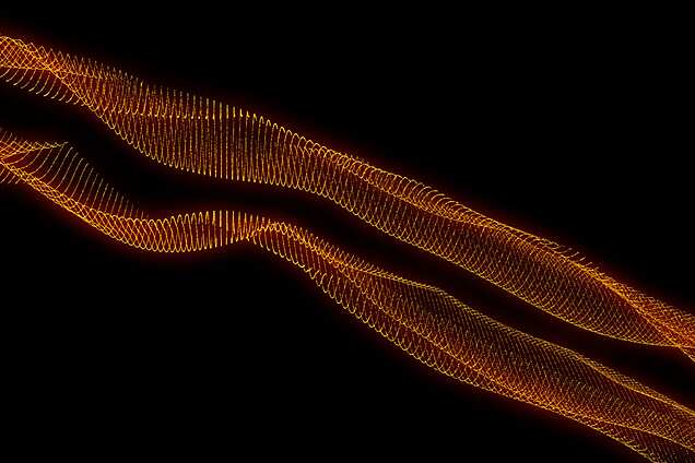 orange lights on a black background