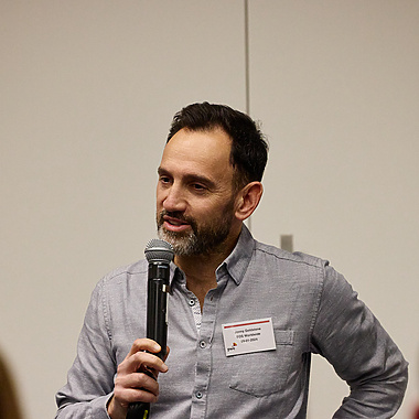 a person holding a microphone