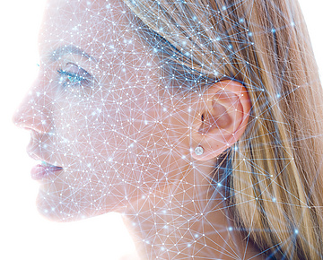 A portrait combined with a digital illustration