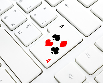 playing card on a keyboard