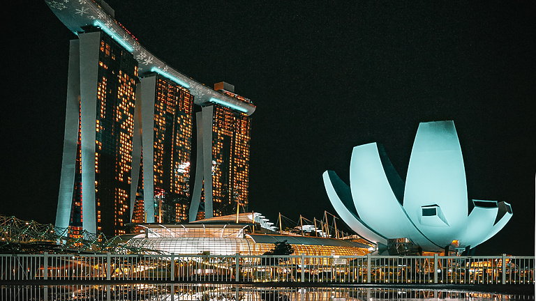 View of Marina Bay Sands at night