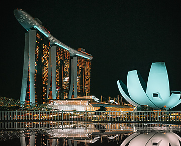 View of Marina Bay Sands at night