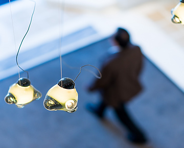 Person walking through Africa House lobby