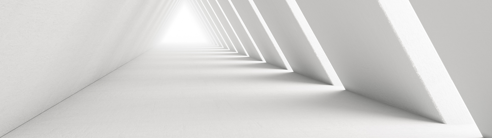 a white room with triangular shapes