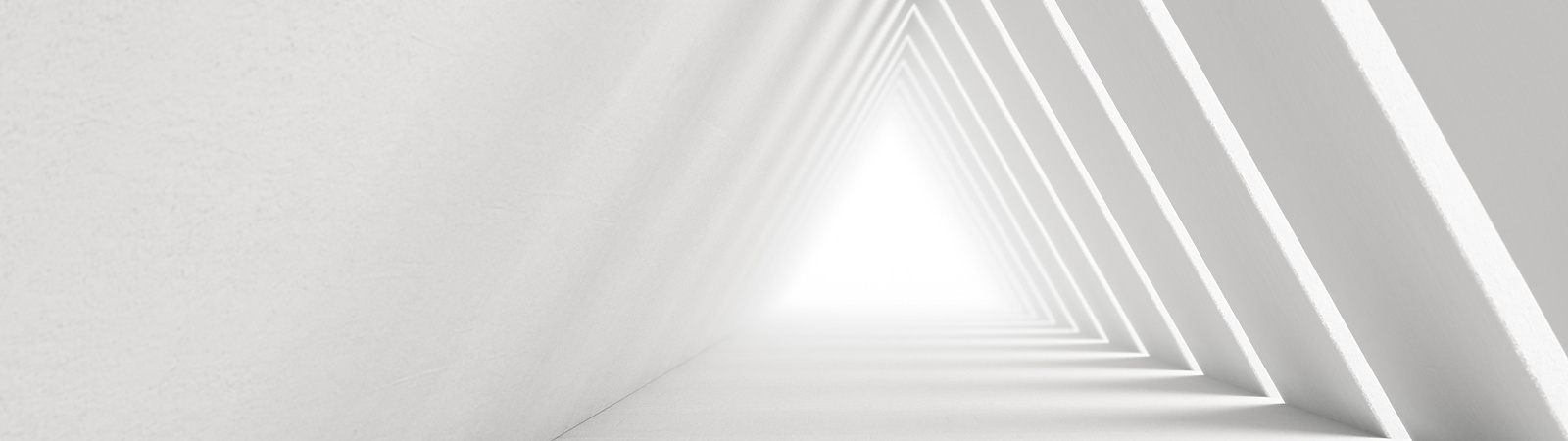 a white room with triangular shapes
