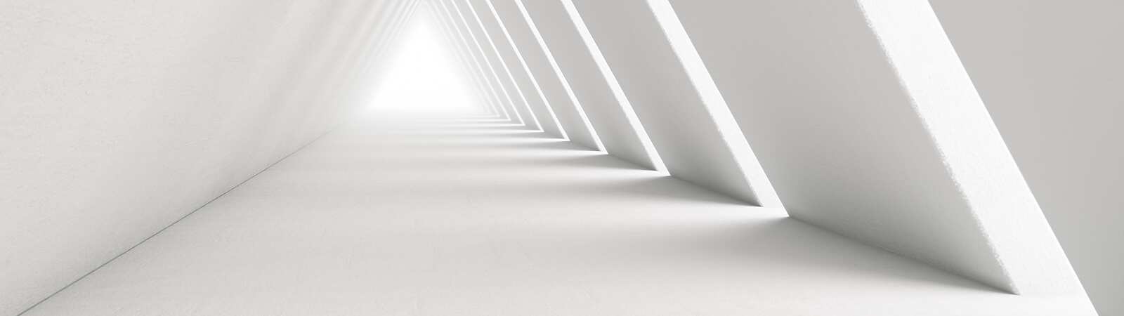 a white room with triangular shapes