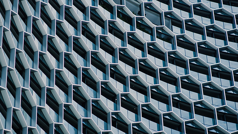 Abstract glass building