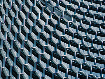 Abstract glass building
